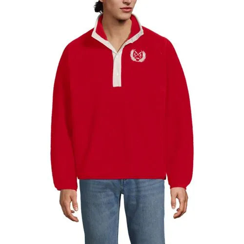 Unisex Snap Neck Fleece Pullover