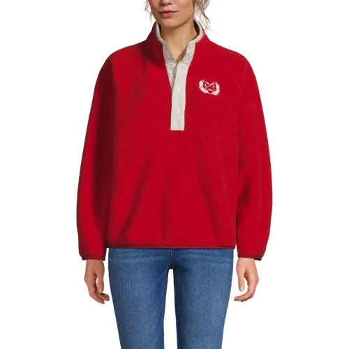 Unisex Snap Neck Fleece Pullover