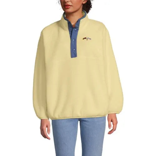 Unisex Snap Neck Fleece Pullover