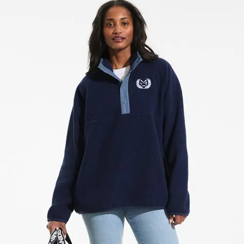 Unisex Snap Neck Fleece Pullover