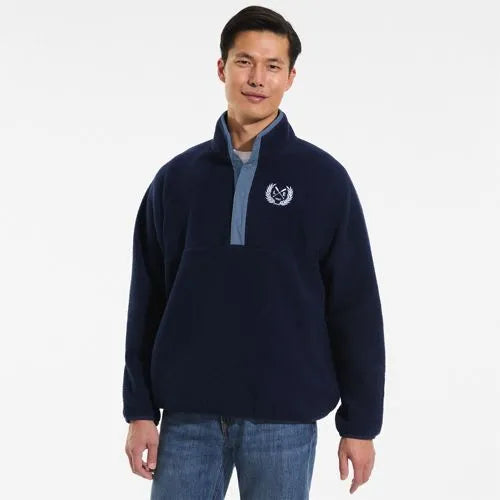 Unisex Snap Neck Fleece Pullover
