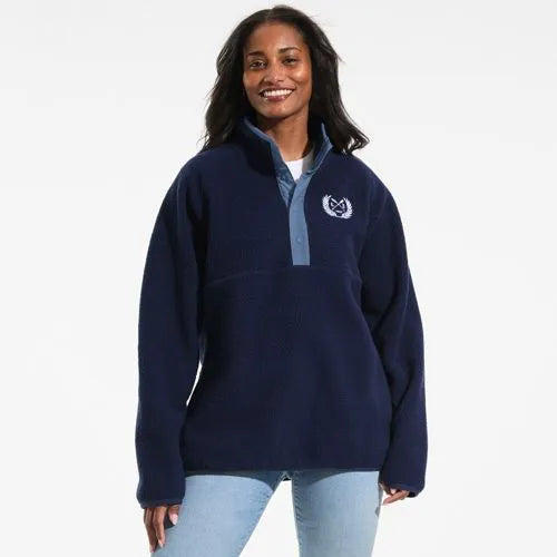 Unisex Snap Neck Fleece Pullover