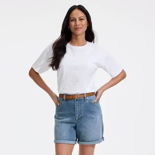 Women's Soft Denim Mid Rise 7" Jean Shorts