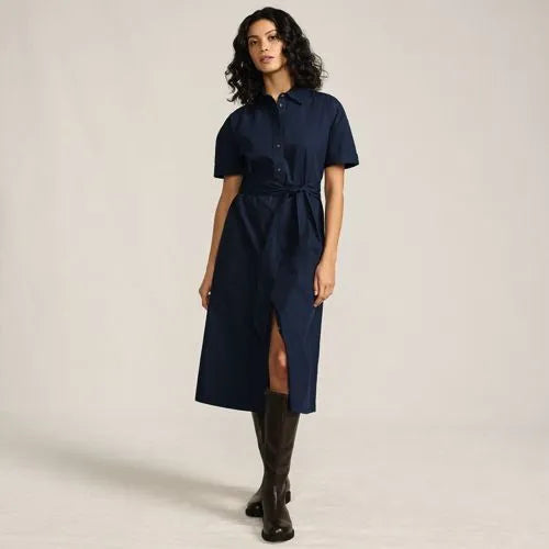 Women's Cotton Poplin Button Front Dress