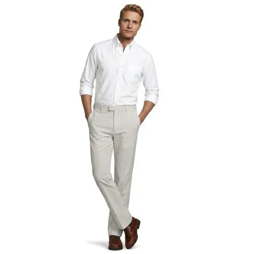 Men's Classic Fit Seersucker Polished Trouser