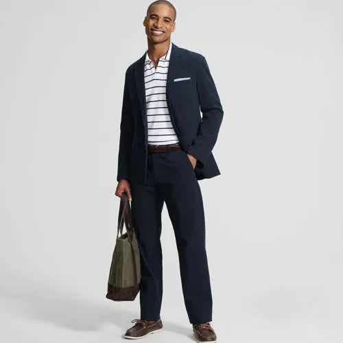 Men's Classic Fit Seersucker Polished Trouser