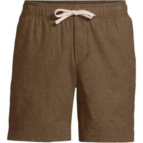 Men's 7" Linen Blend Pull On Deck Short
