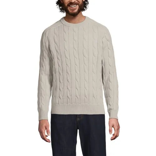 Men's Long Sleeve Drifter Cable Crewneck Sweater