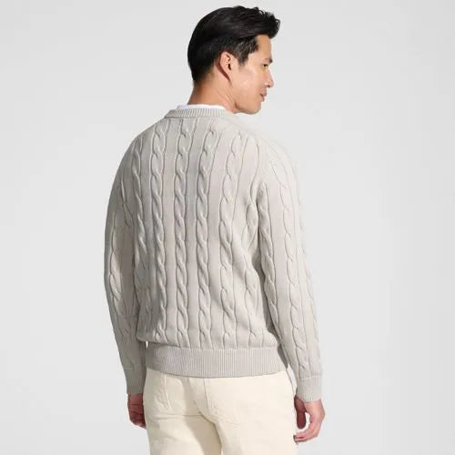 Men's Long Sleeve Drifter Cable Crewneck Sweater