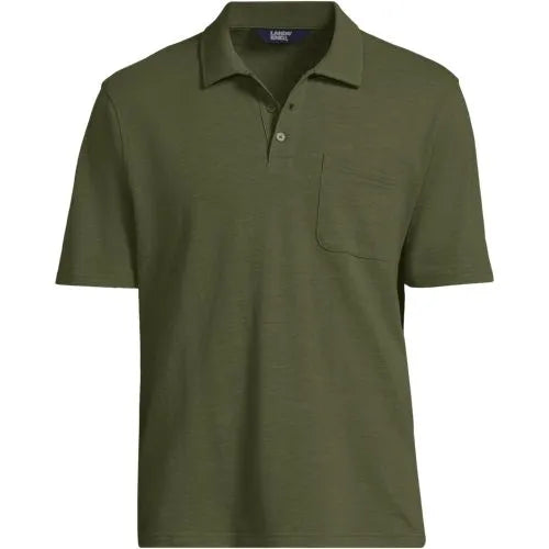 Men's Short Sleeve Cotton Linen Polo