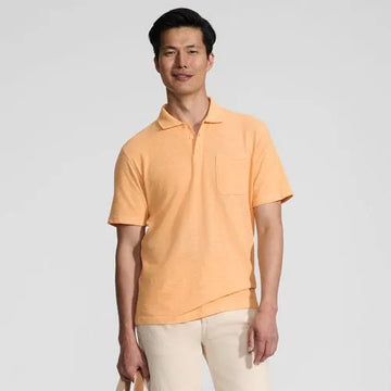 Men's Short Sleeve Cotton Linen Polo