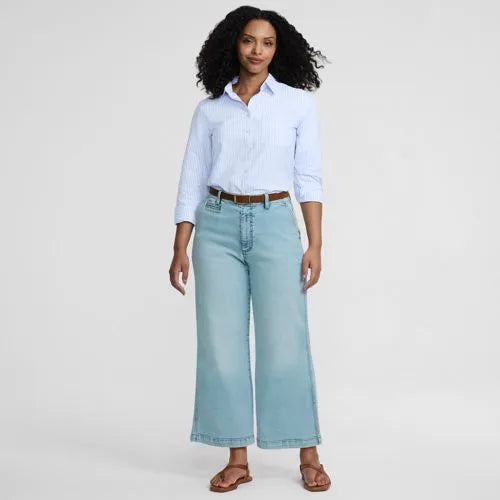 Women's Recover Denim Mid Rise Wide Leg Ankle Jeans