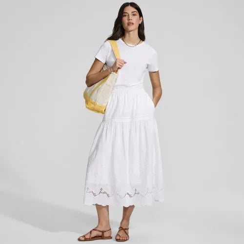 Women's Voile Eyelet Maxi Skirt