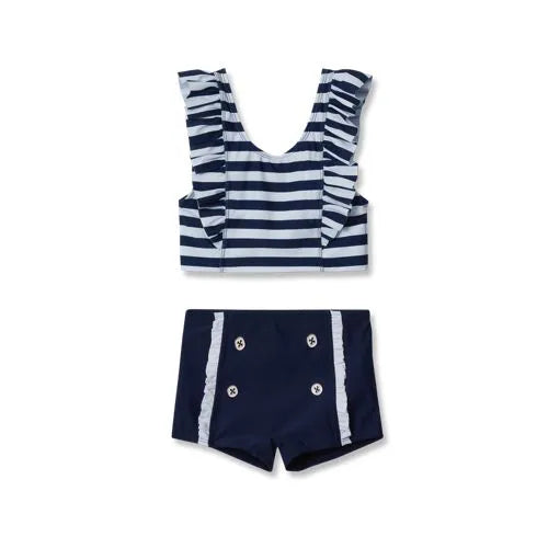 Girls Chlorine Resistant Ruffle Tankini Swimsuit Set