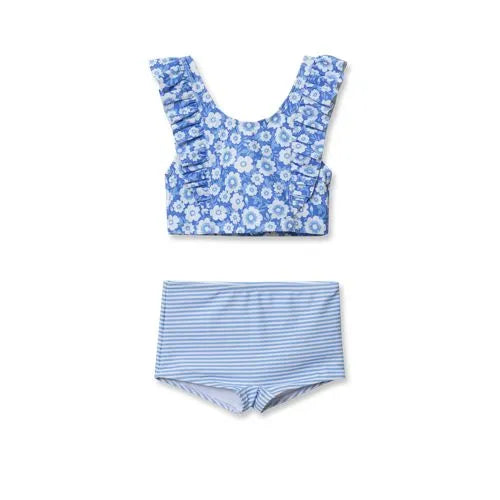 Girls Chlorine Resistant Ruffle Tankini Swimsuit Set