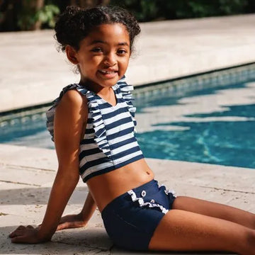 Girls Chlorine Resistant Ruffle Tankini Swimsuit Set