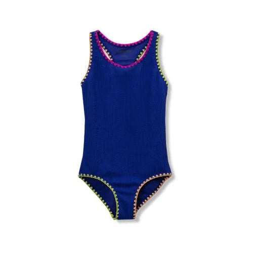 Girls Embroidered One Piece Swimsuit