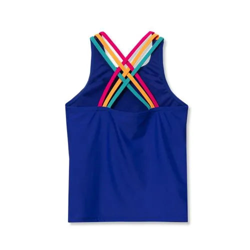 Girls Chlorine Resistant Strappy X-Back Tankini Top