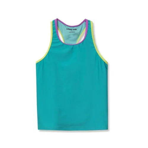 Girls Chlorine Resistant Racer Back Tankini Swim Top