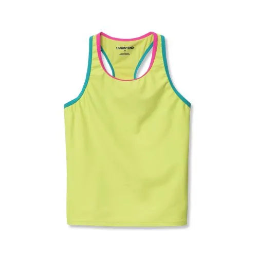 Girls Chlorine Resistant Racer Back Tankini Swim Top