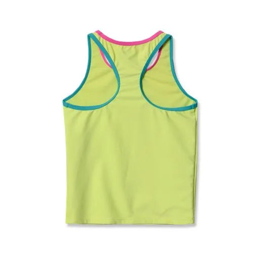 Girls Chlorine Resistant Racer Back Tankini Swim Top