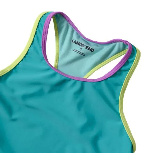 Girls Chlorine Resistant Racer Back Tankini Swim Top