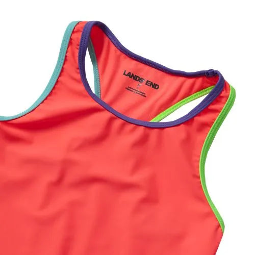 Girls Chlorine Resistant Racer Back Tankini Swim Top