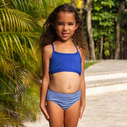Girls Chlorine Resistant Short Sleeve Rash Guard 3 Piece Swimsuit Set