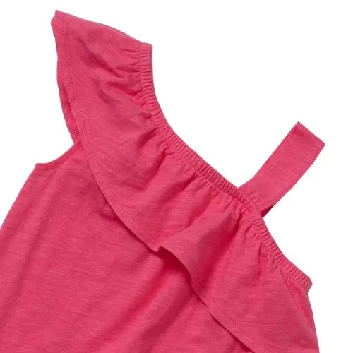 Girls Ruffle Asymmetrical Dress