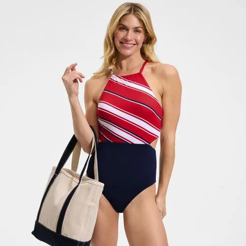 Women's High Neck Monokini High Leg One Piece Swimsuit