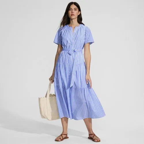 Women's Cotton Voile Button Front Maxi Dress