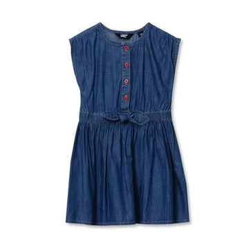 Girls Short Sleeve Lightweight Denim Dress