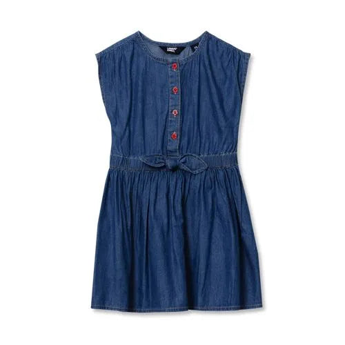 Girls Short Sleeve Lightweight Denim Dress