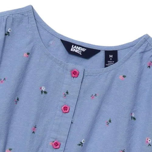 Girls Short Sleeve Lightweight Denim Dress