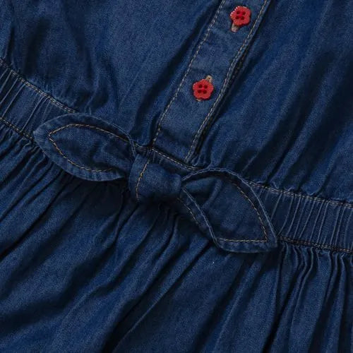 Girls Short Sleeve Lightweight Denim Dress