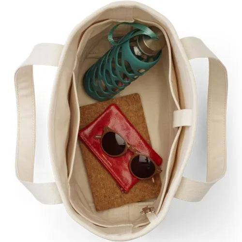 Medium Raffia Open Top Canvas Tote Bag