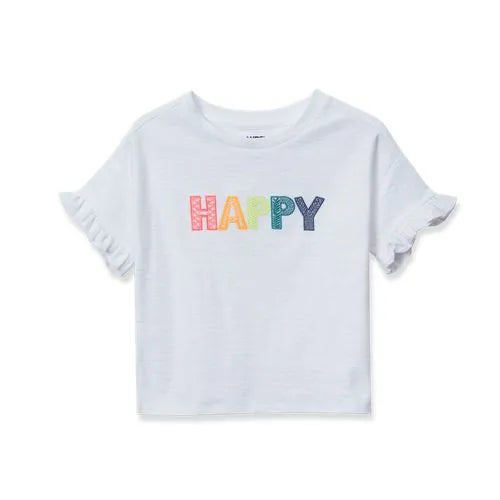 Girls Short Sleeve Ruffle Tee