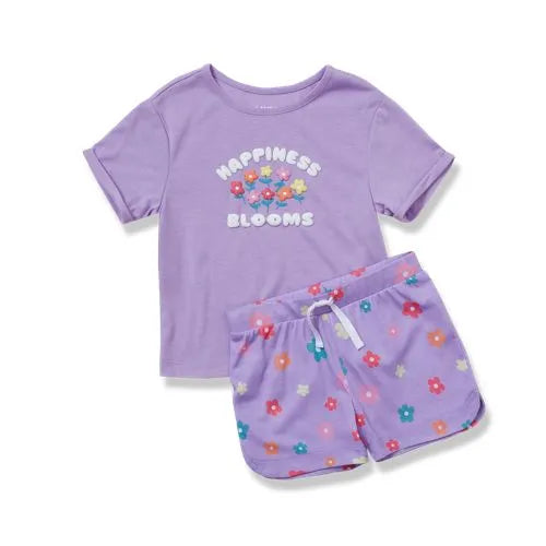 Girls Short Sleeve Tee and Shorts Pajama Set