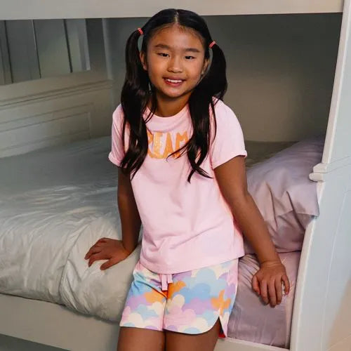 Girls Short Sleeve Tee and Shorts Pajama Set