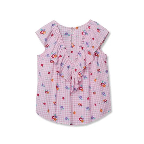 Girls Breezy V-neck Ruffle Top