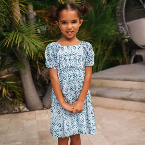 Girls Short Sleeve Bow Dress