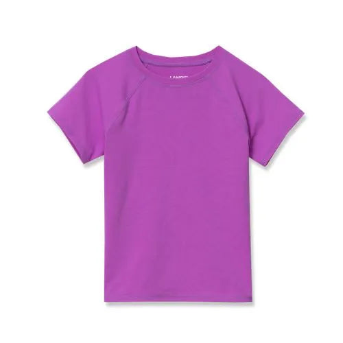 Girls Chlorine Resistant Short Sleeve Magic Print Swim Rash Guard