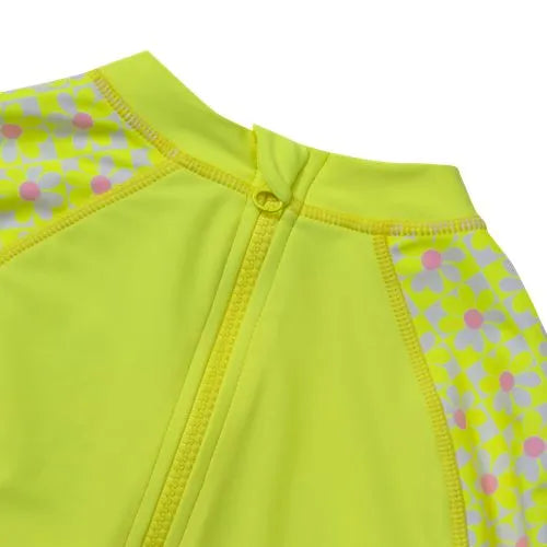 Girls Chlorine Resistant Long Sleeve Ruffle One Piece Swimsuit