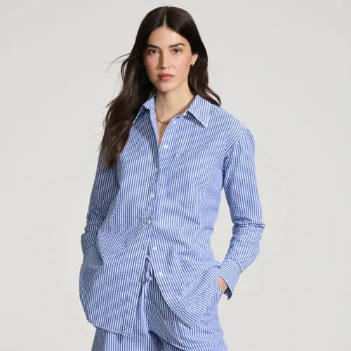 Women's Oversized Seersucker Shirt