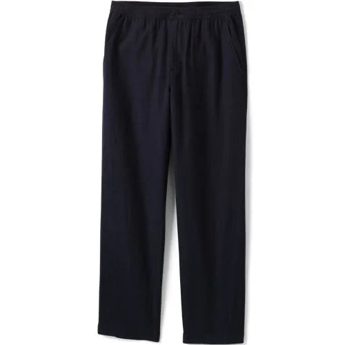 Men's Linen Cotton Elastic Waist Pant