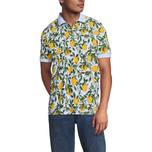 Men's Short Sleeve Pique Printed Polo