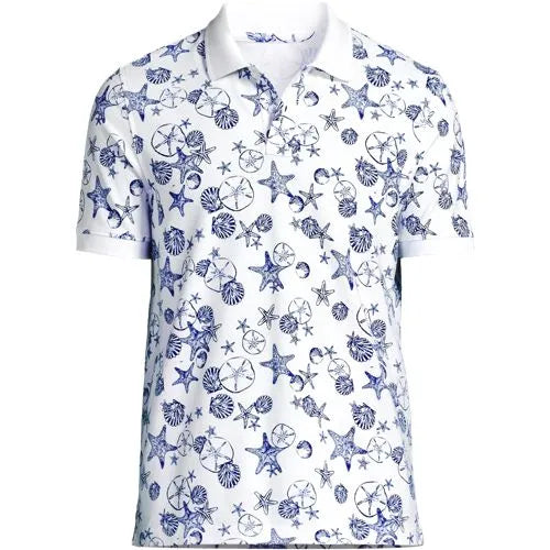 Men's Short Sleeve Pique Printed Polo