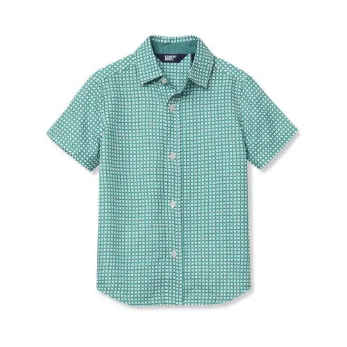 Boys Short Sleeve Button Down Performance Shirt