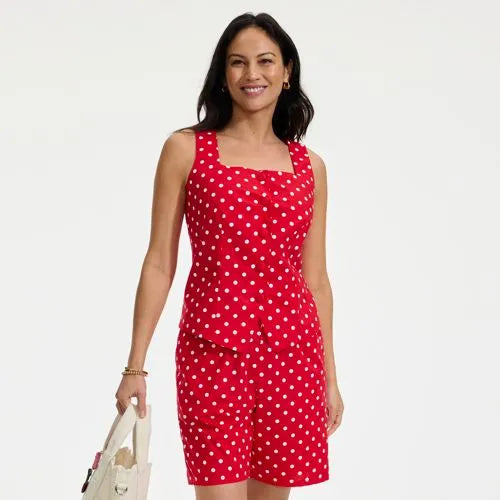 Women's Poplin Square Neck Vest