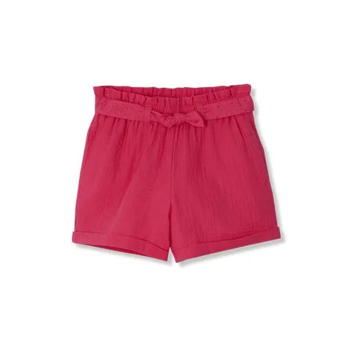 Girls Woven Belted Pull On Short
